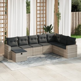 Set de sofás de jardín 8 pzas y cojines ratán sintético gris von , Gartensets - Ref: Foro24-3325438, Preis: 554,01 €, Rabatt: %
