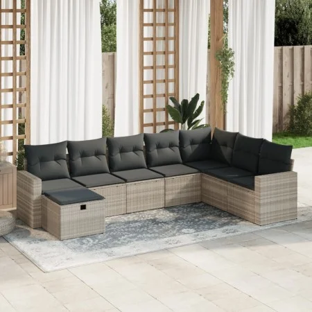 Set de sofás de jardín 8 pzas y cojines ratán sintético gris by , Garden sets - Ref: Foro24-3325438, Price: 555,83 €, Discoun...