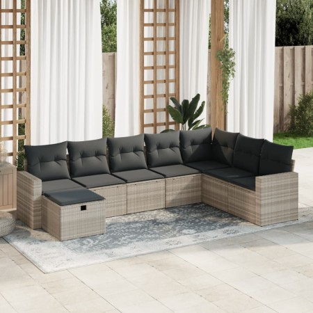 Set de sofás de jardín 8 pzas y cojines ratán sintético gris von , Gartensets - Ref: Foro24-3325438, Preis: 554,01 €, Rabatt: %