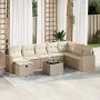 Set de sofás de jardín con cojines 9 pzas ratán sintético beige von , Gartensets - Ref: Foro24-3325444, Preis: 616,45 €, Raba...