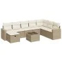 Set de sofás de jardín con cojines 9 pzas ratán sintético beige von , Gartensets - Ref: Foro24-3325444, Preis: 616,45 €, Raba...