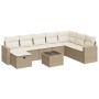 Set de sofás de jardín con cojines 9 pzas ratán sintético beige by , Garden sets - Ref: Foro24-3325444, Price: 618,46 €, Disc...