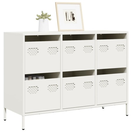 Aparador de acero laminado en frío blanco 101,5x39x73,5 cm by , Sideboards - Ref: Foro24-851267, Price: 180,28 €, Discount: %
