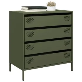 Aparador de acero laminado en frío verde oliva 68x39x73,5 cm by , Sideboards - Ref: Foro24-851290, Price: 96,38 €, Discount: %