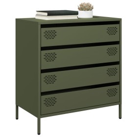 Aparador de acero laminado en frío verde oliva 68x39x73,5 cm de , Aparadores - Ref: Foro24-851290, Precio: 97,28 €, Descuento: %