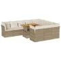 Set de sofás de jardín 11pzas con cojines ratán sintético beige de , Conjuntos de jardín - Ref: Foro24-3326977, Precio: 796,8...