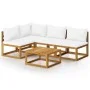 Gartenmöbel 5 Stk. cremefarbene Kissen massives Akazienholz von vidaXL, Gartensets - Ref: Foro24-3057657, Preis: 441,81 €, Ra...