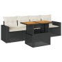 Set de muebles de jardín 5 pzas y cojines ratán sintético negro by , Garden sets - Ref: Foro24-3326982, Price: 345,29 €, Disc...