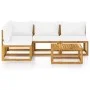 Gartenmöbel 5 Stk. cremefarbene Kissen massives Akazienholz von vidaXL, Gartensets - Ref: Foro24-3057657, Preis: 441,81 €, Ra...