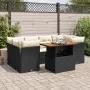 Set de sofás de jardín 7 pzas con cojines ratán sintético negro by , Garden sets - Ref: Foro24-3326891, Price: 483,03 €, Disc...