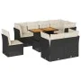 Set de sofás de jardín con cojines 9 pzas ratán sintético negro by , Garden sets - Ref: Foro24-3326940, Price: 603,06 €, Disc...
