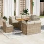 Set de sofás de jardín con cojines 9 pzas ratán sintético beige von , Gartensets - Ref: Foro24-3326942, Preis: 650,60 €, Raba...
