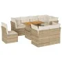 Set de sofás de jardín con cojines 9 pzas ratán sintético beige von , Gartensets - Ref: Foro24-3326942, Preis: 650,60 €, Raba...