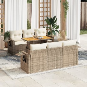 Set sofás de jardín 7 piezas y cojines ratán sintético beige von , Gartensets - Ref: Foro24-3327110, Preis: 606,57 €, Rabatt: %