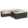 Set de sofás de jardín 11 pzas y cojines ratán sintético negro von , Gartensets - Ref: Foro24-3326975, Preis: 728,63 €, Rabat...