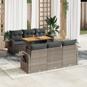 Set de sofás de jardín 7 pzas con cojines ratán sintético gris by , Garden sets - Ref: Foro24-3327112, Price: 525,87 €, Disco...