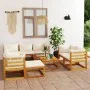 Gartenmöbel 10 Stück cremefarbene Kissen aus massivem Akazienholz von vidaXL, Gartensets - Ref: Foro24-3057647, Preis: 1,00 €...