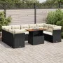 Set de sofás de jardín y cojines 10 pzas ratán sintético negro by , Garden sets - Ref: Foro24-3326968, Price: 623,49 €, Disco...