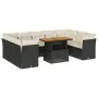 Set de sofás de jardín y cojines 10 pzas ratán sintético negro by , Garden sets - Ref: Foro24-3326968, Price: 623,49 €, Disco...