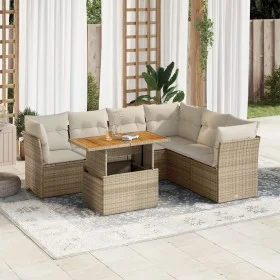 Set sofás de jardín 7 piezas y cojines ratán sintético beige von , Gartensets - Ref: Foro24-3326935, Preis: 500,66 €, Rabatt: %