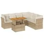 Set sofás de jardín 7 piezas y cojines ratán sintético beige by , Garden sets - Ref: Foro24-3326935, Price: 500,66 €, Discoun...