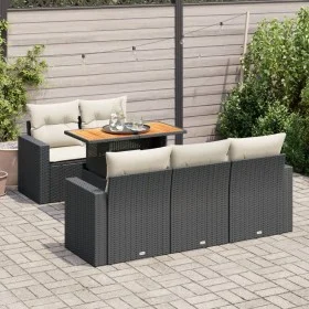 Set de sofás de jardín 6 piezas y cojines ratán sintético negro von , Gartensets - Ref: Foro24-3326989, Preis: 431,22 €, Raba...