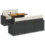 Set de sofás de jardín 6 piezas y cojines ratán sintético negro von , Gartensets - Ref: Foro24-3326989, Preis: 432,45 €, Raba...