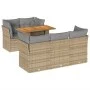 Juego de sofás jardín con cojines 6 pzas ratán sintético beige by , Garden sets - Ref: Foro24-3326887, Price: 447,48 €, Disco...