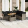 Set de sofás de jardín 7 pzas con cojines ratán sintético gris by , Garden sets - Ref: Foro24-3326937, Price: 461,07 €, Disco...
