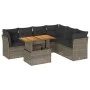 Set de sofás de jardín 7 pzas con cojines ratán sintético gris by , Garden sets - Ref: Foro24-3326937, Price: 461,07 €, Disco...