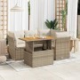 Juego de sofás jardín con cojines 5 pzas ratán sintético beige by , Garden sets - Ref: Foro24-3326921, Price: 406,17 €, Disco...