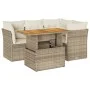 Juego de sofás jardín con cojines 5 pzas ratán sintético beige von , Gartensets - Ref: Foro24-3326921, Preis: 397,32 €, Rabat...