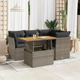 Juego de sofás jardín con cojines 5 pzas ratán sintético gris by , Garden sets - Ref: Foro24-3326923, Price: 358,10 €, Discou...
