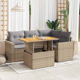 Juego de sofás jardín con cojines 5 pzas ratán sintético beige von , Gartensets - Ref: Foro24-3327034, Preis: 414,06 €, Rabat...