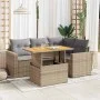 Juego de sofás jardín con cojines 5 pzas ratán sintético beige by , Garden sets - Ref: Foro24-3327034, Price: 423,45 €, Disco...