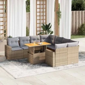 Set de sofás de jardín con cojines 9 pzas ratán sintético beige von , Gartensets - Ref: Foro24-3327020, Preis: 671,72 €, Raba...
