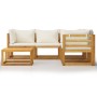 Gartenmöbel 6 Stk. cremefarbene Kissen massives Akazienholz von vidaXL, Gartensets - Ref: Foro24-3057643, Preis: 533,23 €, Ra...