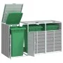 Cobertizo de 3 contenedores basura acero gris 216x81x115 cm by , Waste container supports - Ref: Foro24-4006180, Price: 205,6...