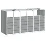 Cobertizo de 3 contenedores basura acero gris 216x81x115 cm by , Waste container supports - Ref: Foro24-4006180, Price: 205,6...