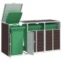Cobertizo de 3 contenedores basura acero marrón 216x81x115 cm by , Waste container supports - Ref: Foro24-4006182, Price: 238...