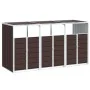 Cobertizo de 3 contenedores basura acero marrón 216x81x115 cm by , Waste container supports - Ref: Foro24-4006182, Price: 238...