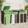 Cobertizo de 3 contenedores basura acero marrón 216x81x115 cm by , Waste container supports - Ref: Foro24-4006182, Price: 238...