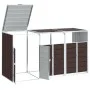 Cobertizo de 3 contenedores basura acero marrón 216x81x115 cm by , Waste container supports - Ref: Foro24-4006182, Price: 238...