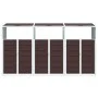 Cobertizo de 3 contenedores basura acero marrón 216x81x115 cm by , Waste container supports - Ref: Foro24-4006182, Price: 238...
