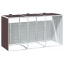 Cobertizo de 3 contenedores basura acero marrón 216x81x115 cm by , Waste container supports - Ref: Foro24-4006182, Price: 238...