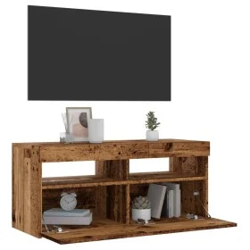 Mueble TV luces LED madera ingeniería envejecida 90x35x40 cm von , TV-Möbel - Ref: Foro24-856307, Preis: 68,53 €, Rabatt: %