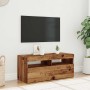 Mueble TV luces LED madera ingeniería envejecida 90x35x40 cm by , TV Furniture - Ref: Foro24-856307, Price: 69,65 €, Discount: %