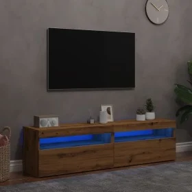 Muebles TV con luces LED 2 uds madera ingeniería roble artisan von , TV-Möbel - Ref: Foro24-856318, Preis: 84,64 €, Rabatt: %
