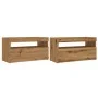 Muebles TV con luces LED 2 uds madera ingeniería roble artisan by , TV Furniture - Ref: Foro24-856318, Price: 84,64 €, Discou...