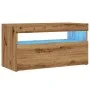 Muebles TV con luces LED 2 uds madera ingeniería roble artisan by , TV Furniture - Ref: Foro24-856318, Price: 84,64 €, Discou...